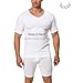 Comfneat Men's 3-Pack Undershirts Stretchy Cotton Spandex V-Neck T-Shirts (White V-Neck 3-Pack, M)