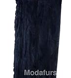 Moda Furs New Onyx Black 100% Sheared Beaver Fur Blanket Throw Rug Bedspread 90' X 47'