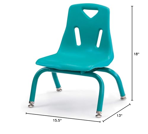 Image of Berries Jonti-Craft 8118JC1005 Stacking Chair with Powder-Coated Legs, 8 inch Height, Teal