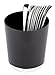 Produktbild APS 20 Tischreste-/Besteckbehälter "BASE CHROME", Tischmülleimer, Tischabfalleimer, Ø 13 cm, Höhe 15 cm, mit verchromtem Boden, Kunststoff (SAN), schwarz