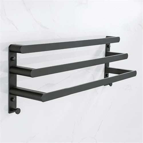 Toalleros con estante de almacenamiento negro de 50-60 cm para el baño o cocina 6