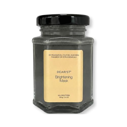 Image of Dearist Brightening Clay Face Mask with Amla (Vitamin C), Cica & Liquorice, De-Tan, Deep Cleanse, Even Skin Tone, Kaolin Clay Mask for Oily, Sensitive & All Skin Types, Clinically Tested, 100g