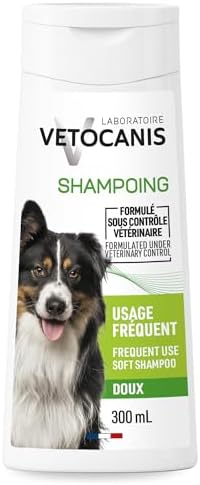 Vetocanis | Champu para Perros Dermoprotector de Uso Frecuente 300 ml | Champu Perro Hidratante y Suavizante a base de Extractos de Aloe Vera | Respeta la Piel y el Pelo | Fabricado en Francia