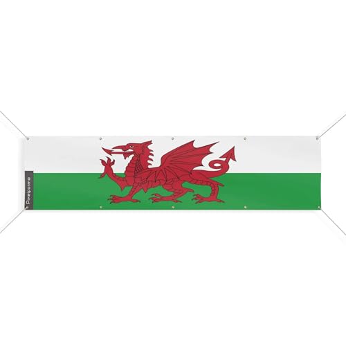 Drapeau du pays de Galles grand format 110x440cm pour mat extérieur