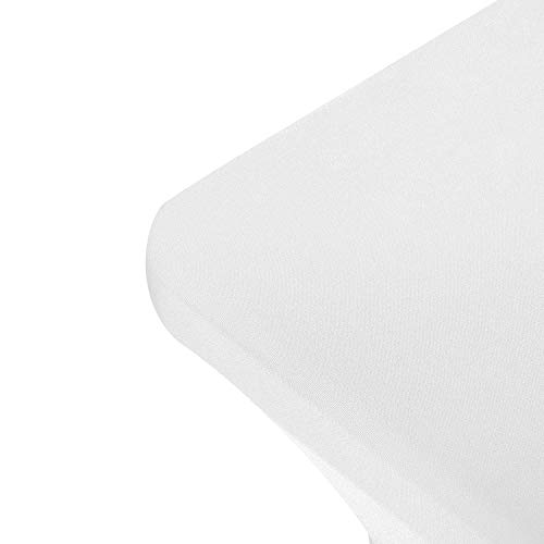 Image of Peomeise 4FT Spandex Table Cover Rectangular Stretch Spandex Tablecloth (White,4FT)