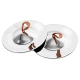 EASTROCK Finger Cymbals with elastic band attached Finger Dance Musical Instrument for Dancer Party Orff Music Instrument for Adult 3.75 inch Mini Marching Cymbals