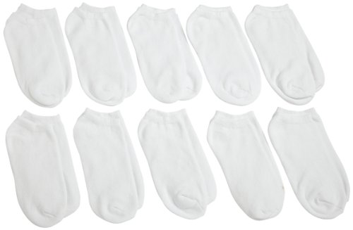 Fruit Of The Loom Big Girls' 10 Pack Low Cut Socks