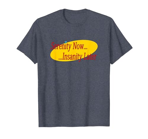 Serenity Now Madness Later T-Shirt, Men, Heather Blue, X-Large