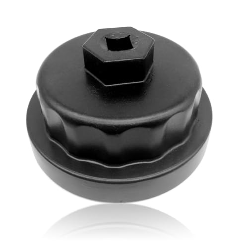Image of Oil Filter Cap Removal Tool Compatible with Toyota, Lexus, RAV4,Camry, Tundra, Highlander, Sienna-Heavy Duty Cup Oil Filter Cap Removal Socket for 2.5L to 5.7L with Cartridge Style Oil Filter Housings