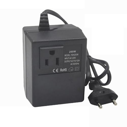 Transformador de 220 V a 110 V reductor de voltaje inversor 200 W con enchufe UE para hogar 6