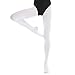 Bezioner Kinder Ballett Strumpfhose Tanzstrumpfhose mit Fuß für Kinder und Damen Weiß 1 Paar S