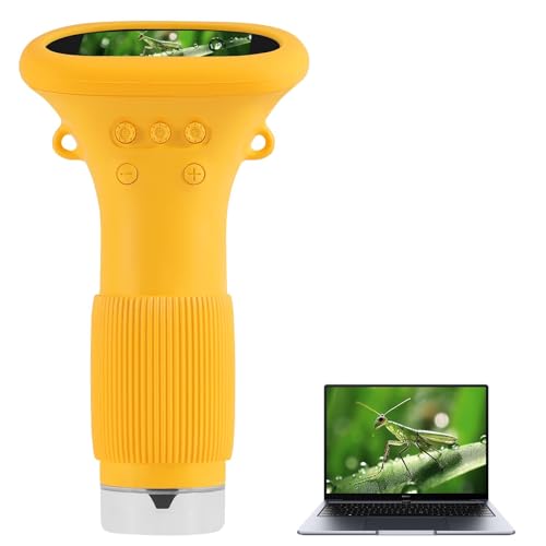 Image of Microscope, Digital Microscope,Holding Magnifying Glasses，2'' IPS,2 MP,4 Zoom Buttons,1000x Magnification,Observe Circuit Boards /Plants /Coins /Hair /Insects,Christmas,Birthday,Edu Gifts.