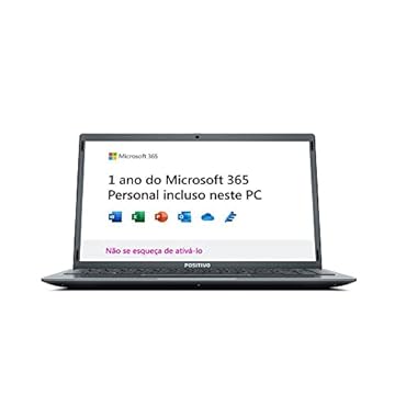 Notebook Positivo Motion Q4128C Intel Atom Quad-Core 4GB 128GB 14.1" Windows 10 Home - Cinza – Inclui Microsoft 365