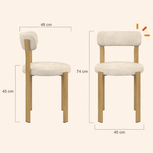 Lot de 4 chaises NELLA en tissu chenille pour salle à manger - vue 3