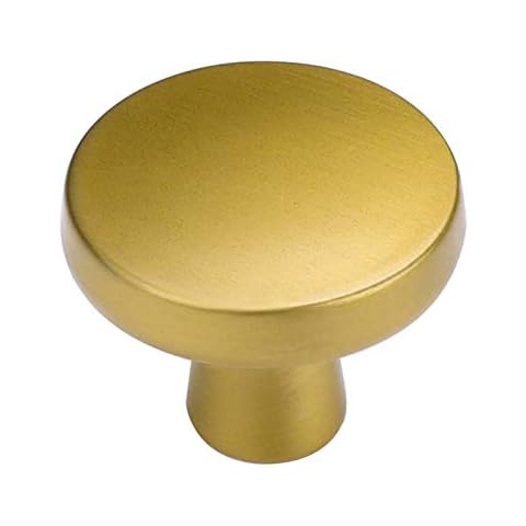 goldenwarm Brushed Brass Cabinet Knobs Solid Gold Dresser Knobs - LS5310YW Modern Drawer Knobs Kitchen Cupboard Hardware Bathroom Cabinet Hardware, 10 Pack Cover