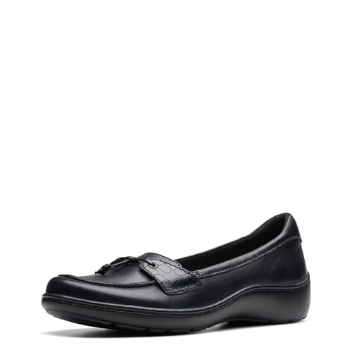 Clarks Clarks Black's Cora Haley Loafer, Black Leather, 8.5 Medium US