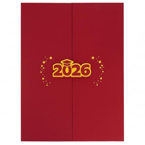 Libro de visitas de graduación de recuerdo rojo 2026 para firmas 2