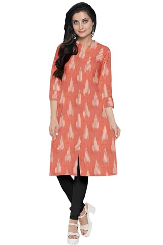 Image of Cotton Pochampally ikat unstitched blouse, Kurthi, long frock fabric material for women (1 meter, 2 meters & 3 meters)