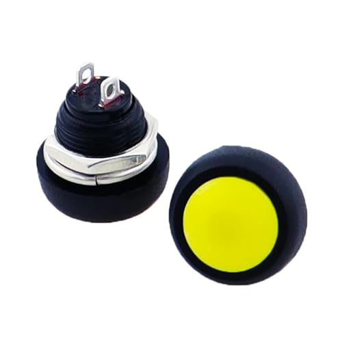 Bouton-poussoir 12V étanche PBS-33B jaune mini interrupteur momentané 12mm 1A