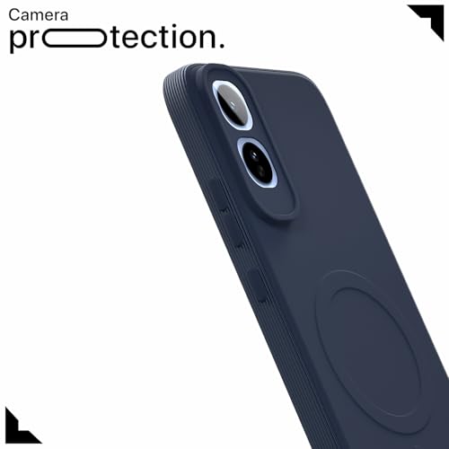 Image of Pikkme Back Cover for Vivo T5 Pro 5G Soft Matte Silicone Mag-Safe Design (Mag-Safe Not Support) Camera Protection | Slim Fit Bumper Cover (Blue)