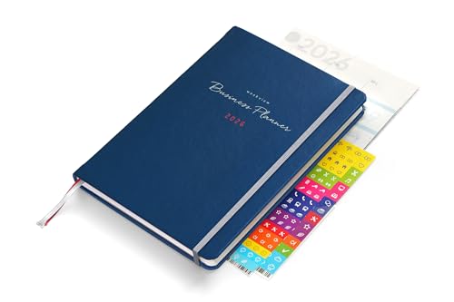 weekview Business Planner 2026 A5+ – Professioneller Personal Organizer & Erfolgsplaner | Wochen- & Quartalsplanung, Jahresziele, Business-Tools, Notizseiten (Deep Ocean, Classic)