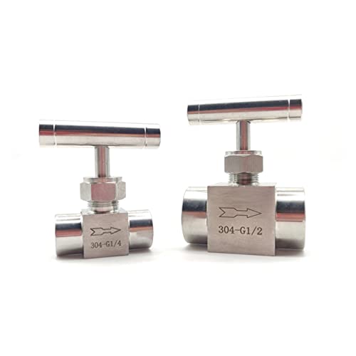 Válvula de aguja de acero inoxidable 304 con rosca de 3/8 para regular flujo 6