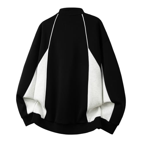 Polo décontracté pour homme pull haut ample à couleur contrastée - 4