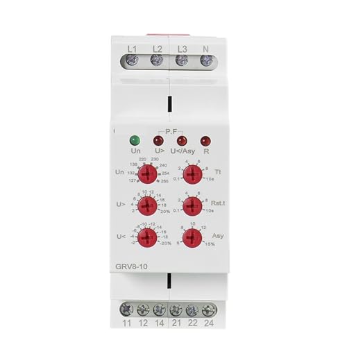 Relais de surveillance de tension triphasé avec réinitialisation rapide 0.1s-10s - 3