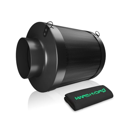 MARS HYDRO 6 Inch Carbon Filter, Inline Air Filter Odor Control with Australian Virgin Charcoal, Carbon Filter for Inline Fan, Grow Tent, Hydroponics, Pre-Filter Included, Reversible Flange by MARS HYDRO - Used condition - US$58.17