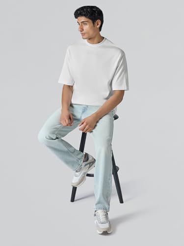 Image of XYXX Drift Oversized Tshirt for Men | 100% Combed Cotton | Solid Roundneck Drop Shoulders Half-Sleeve T Shirt