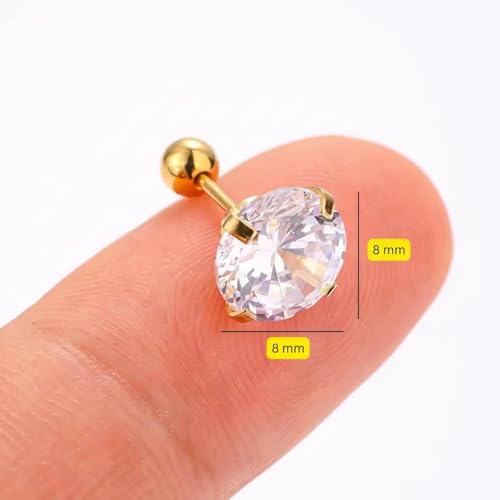 Image of BLACKBOX Stainless Steel Cubic Zirconia Stud Earrings for Women & Men | Hypoallergenic Korean Style Crystal Studs| Daily use Jewellery| Best Gift for Birthday, Anniversary & Wedding