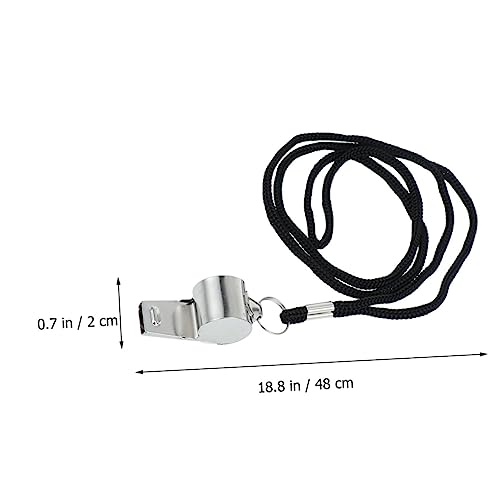 Juego de 2 silbatos de acero inoxidable con cordón negro miniatura 7