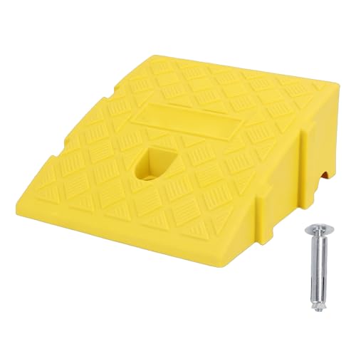 Rampa portátil para bordillo de entrada, elevada 13 cm, antideslizante con textura, para coches, motocicletas y bicicletas, capacidad de carga de 2 T, material PE (amarillo) miniatura 6