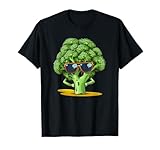 Funny Broccoli Face with Sunglasses T-Shirt