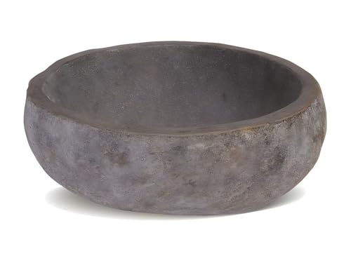 Vente-unique - Vasque de salle de bain en pierre de riviére STONE - Couleur grise