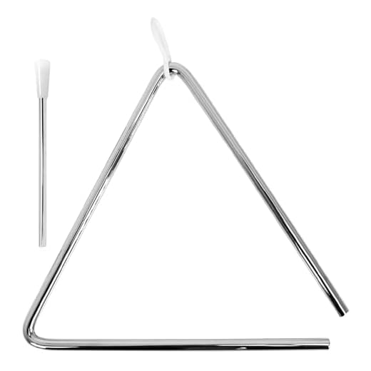 A-Star Triángulo musical de metal tradicional - 20 cm / 10 pulgadas con batidor de metal