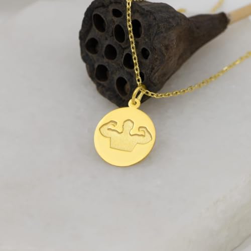 Collier bodybuilder en argent 925 fait main LKBEADS chaîne dorée chic - 2