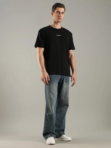 Image of Solid Relaxed Fit Cotton T-Shirt