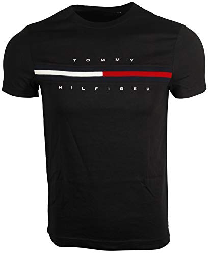 Tommy Hilfiger Men s Classic Fit Big Logo T-Shirt (Large, Black)