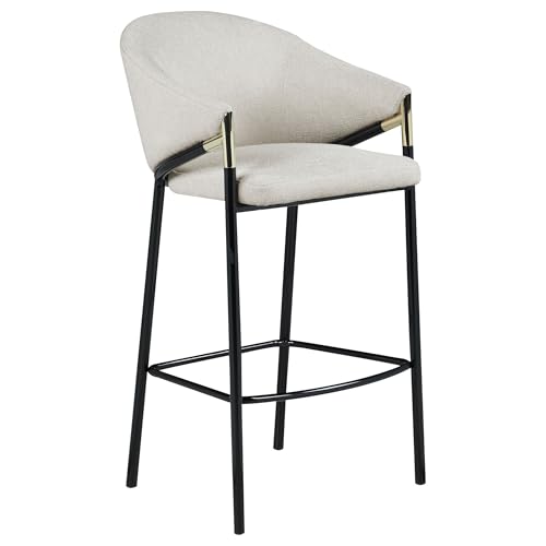 Coaster Fine Furniture Chadwick Farlow Set de 2 Butacos de Barra Altos con Tapizado Beige y Estructura Metálica Negra miniatura 4