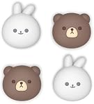 PlayVital Poignées pour commutateur Nintendo 2 | Bouchons de joystick en silicone Kawaii (4-Pack) - Accessoires mignons Couvertures de baguettes pour Joycon 2 - Oiseau-de-boue & Smiley Bunny