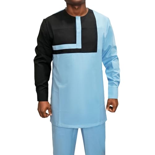 African Suits for Men Patchwork 2 Piece Set Fashion Outfit Nigerian Dashiki Wedding Clothing Attire Tracksuits2