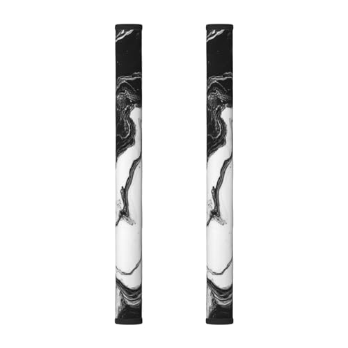 Refrigerator Handle Covers Marble Black White Liquid Abstract 2 Pack Fridge Door Handle Cover, Kitchen Appliance Handle Protector for Dishwasher, Oven, Microwave, Fits 3.5 to 4.3 Inch Circumference