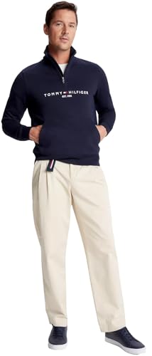 Tommy Hilfiger mens Adaptive Quarter Zip Sweatshirt With Extended Zipper Pull4