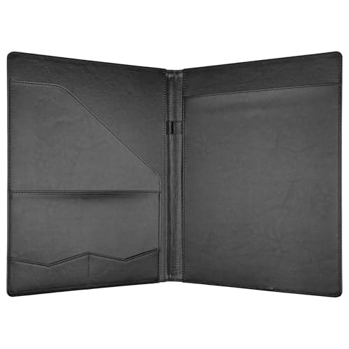 Image of Professional Padfolio Portfolio Binder, Faux Leather, Black