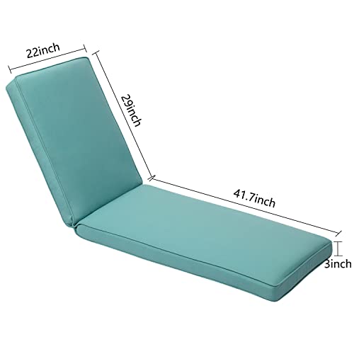 Aoodor Patio Chaise Lounger Cushion Olefin Fabric Slipcover Sponge Foam 72 x 21 x 3 Inch, Set of 2 (Only Cushions)