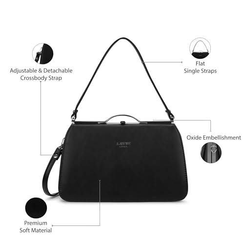 Image of Lavie Luxe Women's Book Satchel Frame Satchel Handbag | Satchel Bag for Work | Ladies Purse | Stylish Shoulder Bag | Gift For Women
