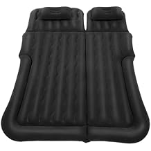 Inflatable Bed, Thickened Travel Car Bed Sleeping Pad Inflatable Car Air Mattress Travel Bed with Electric Air Pump and 2 Cushion Pillows for Car Tent SUV Sedan Pickup Back Seat Black