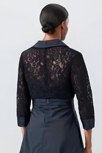 Jumpsuit Elegant V Neck Evening Dress Floor Length 3/4 Sleeve Satin Lace Party Mother of The Bride Dress 2025 SYC0093