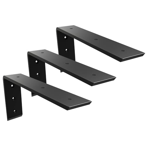 Countertop Support Brackets L Brackets Heavy Duty 12 Inch Metal Countertop Shelf Brackets 0.4 Inch Thick 12"x6"x2.5" for Quartz/Granite/Wood/Concrete/Laminate Countertops (3pack)